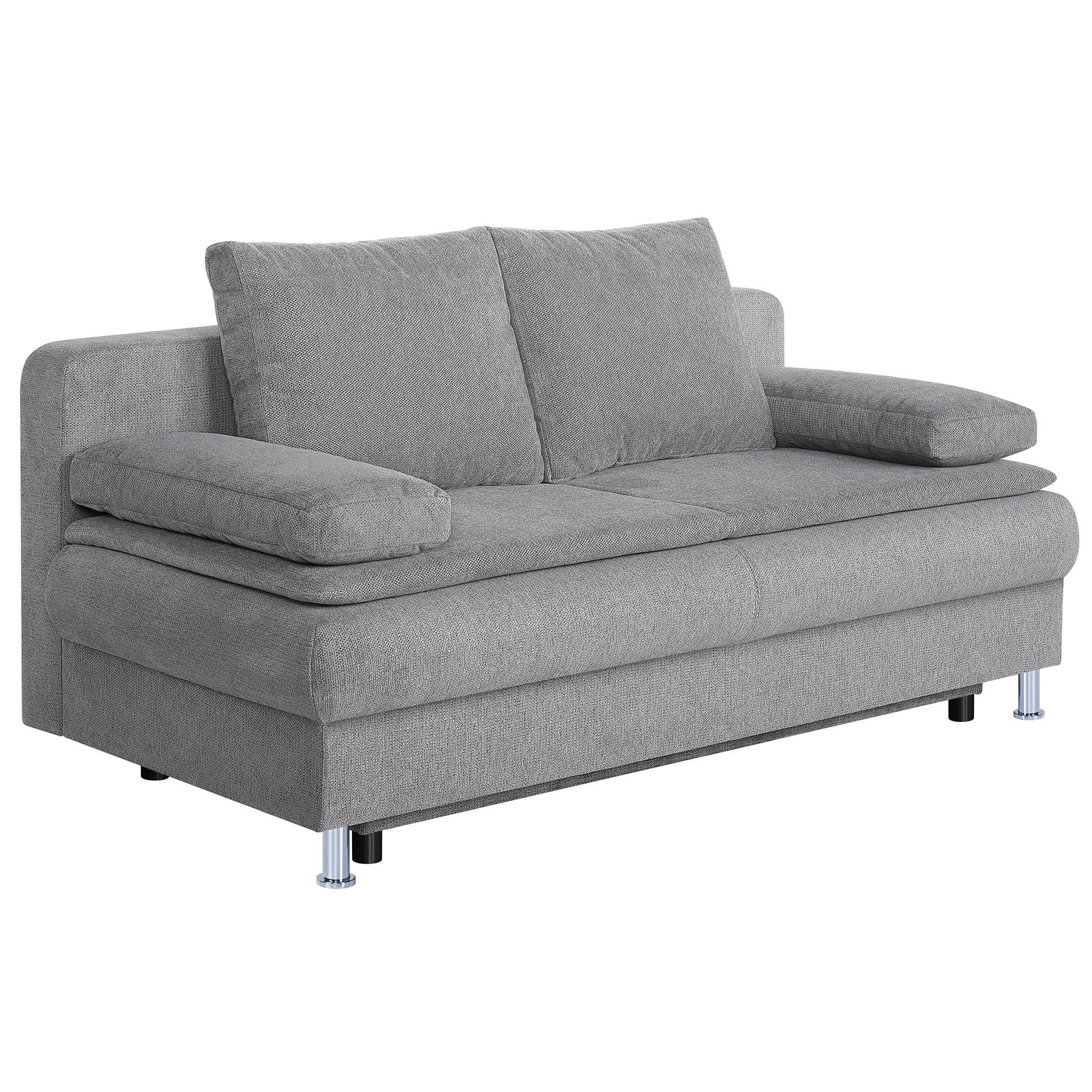 Schlafsofa - taupe - Staukasten - integrierter Topper