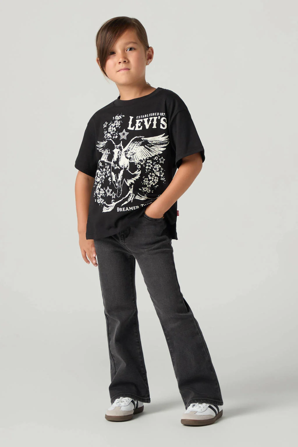 Levi's high waist flared jeans grey denim