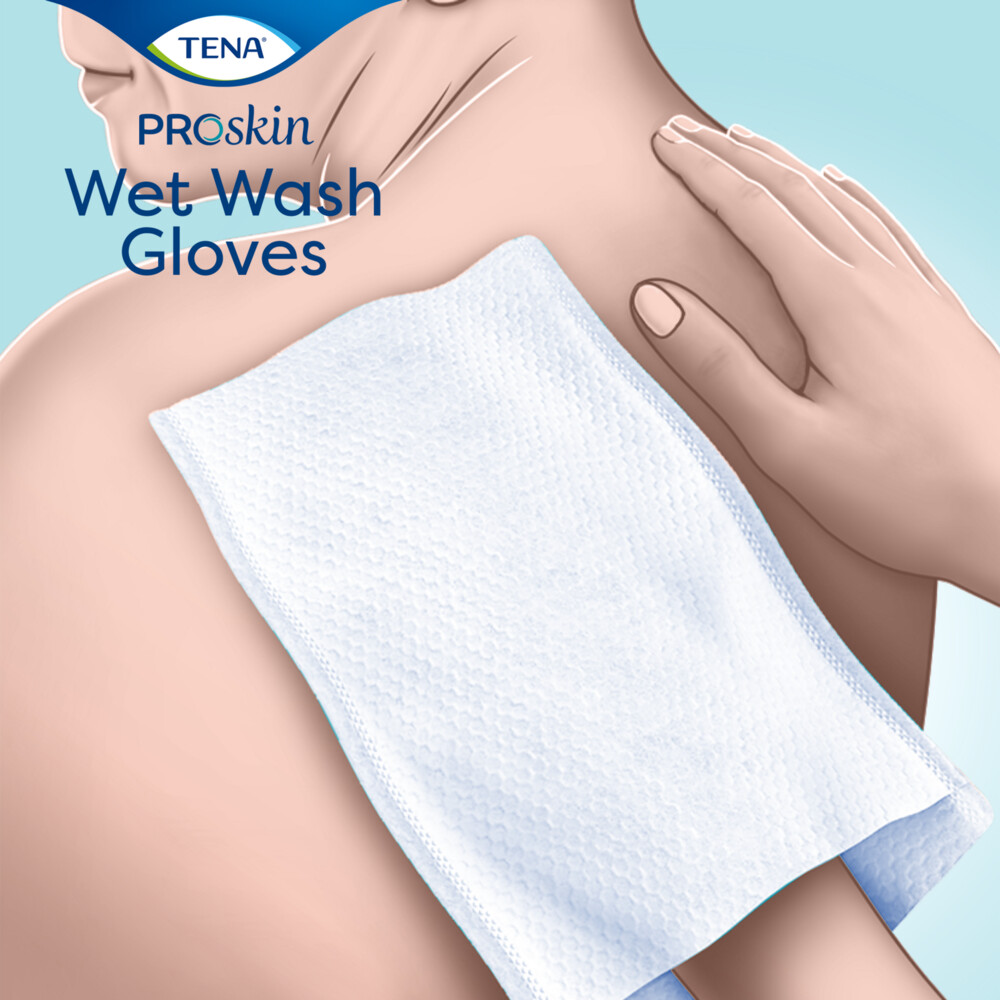 3x TENA Proskin Wet Wash Gloves Zonder Parfum8 stuks