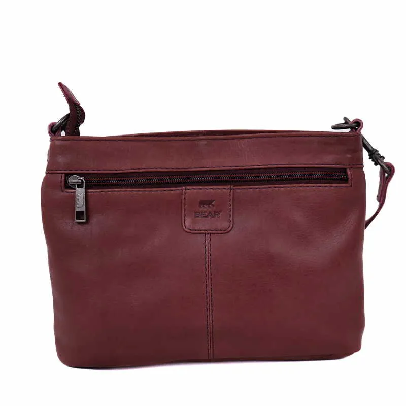 BEAR DESIGN Umhängetasche Bordeau Leder