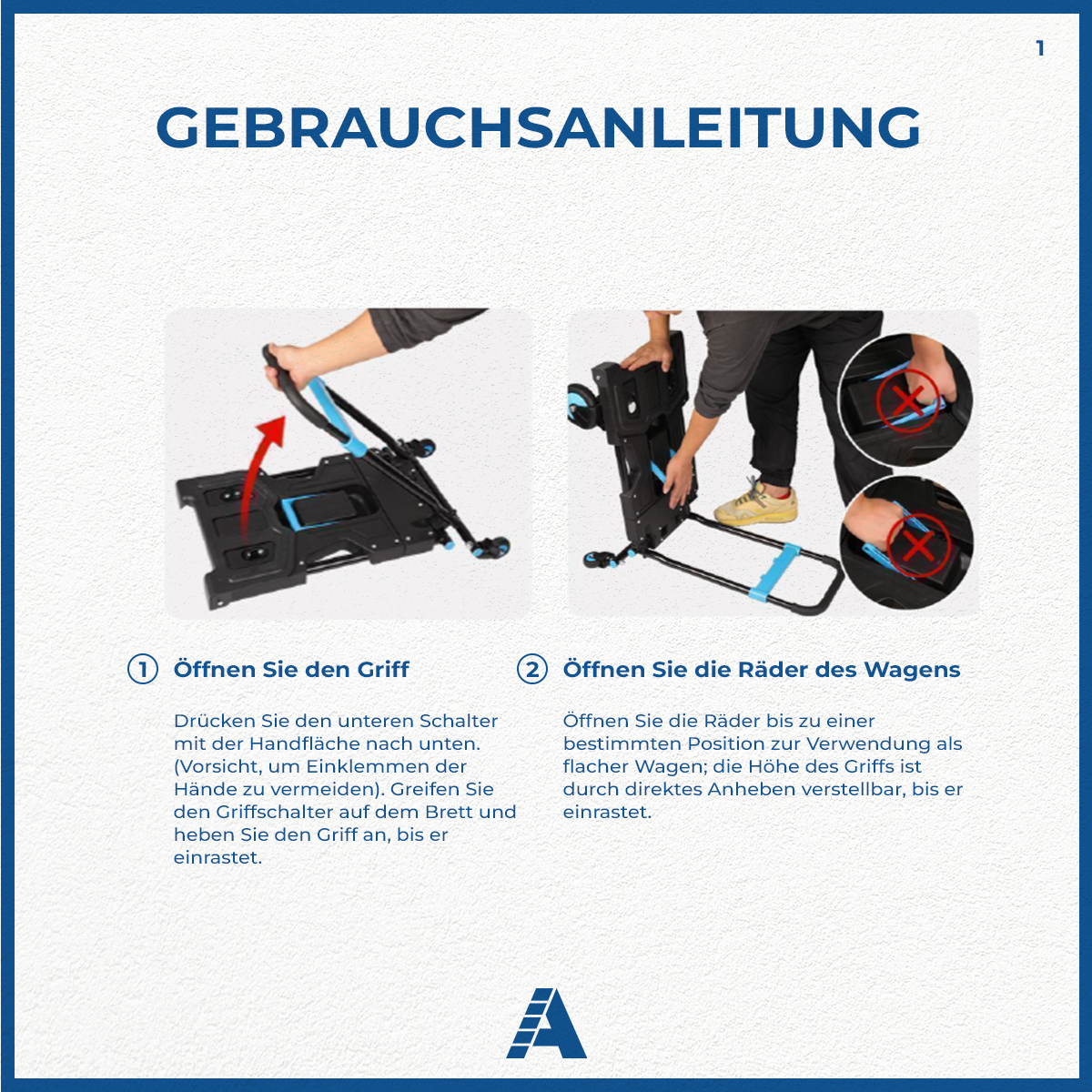ALDORR 2-in-1 opvouwbare trolley en transporttrolley
