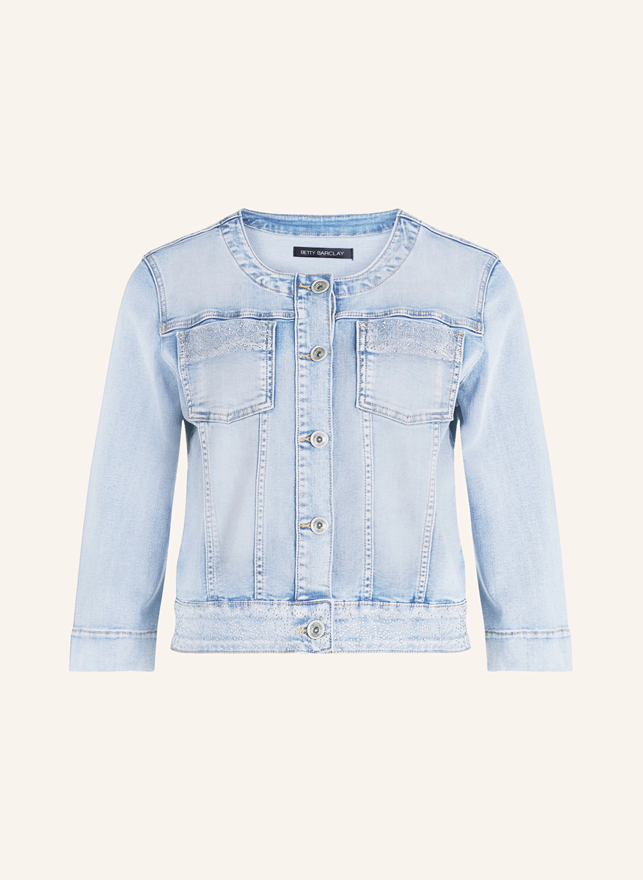 Betty Barclay Jeansjacke mit Schmucksteinen und 3/4-Arm