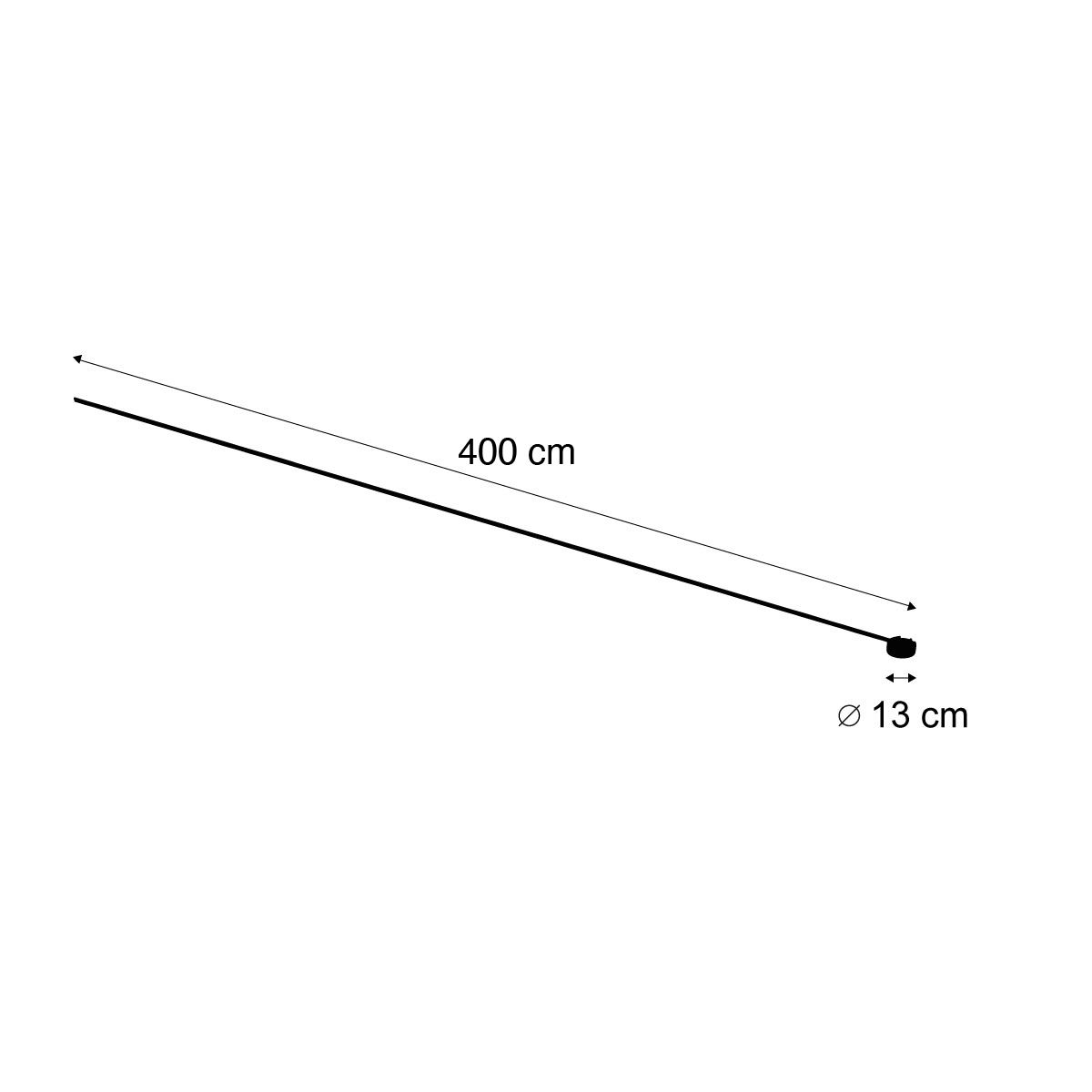 Modern railsysteem zwart 1-fase 400 cm met ronde voeding - Magnetic