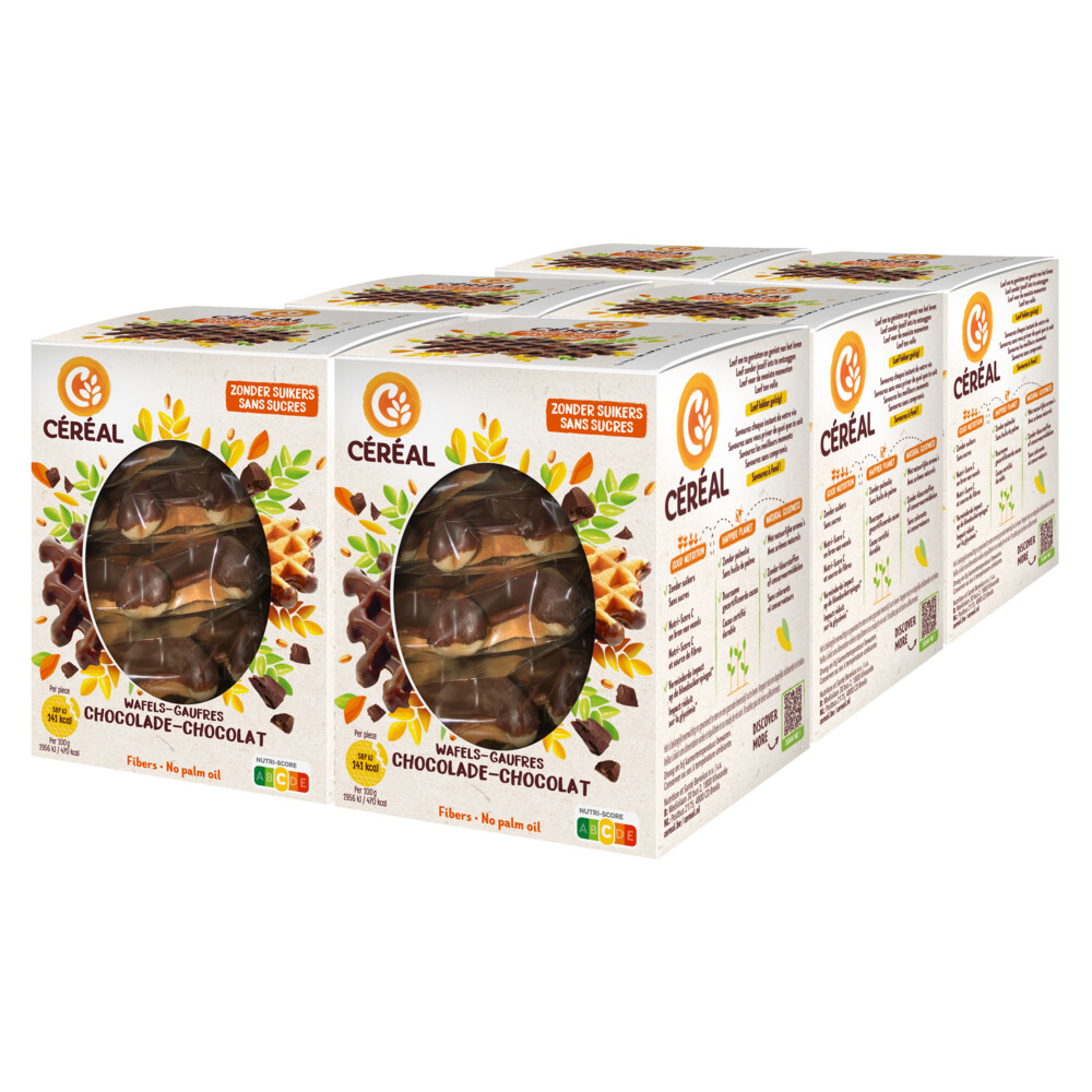 6x Céréal Wafels Chocolade5 stuks