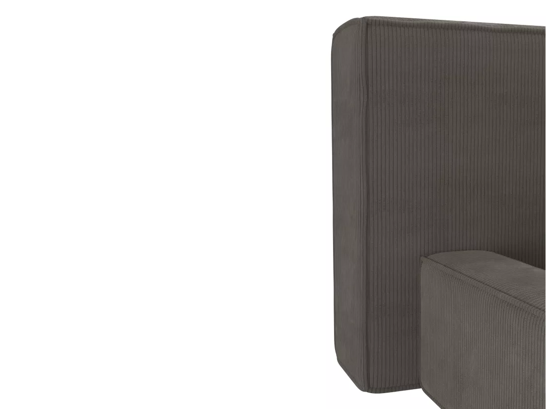 Lit coffre 200 x 200 cm - Velours côtelé - Taupe + Matelas - TIMANO de Pascal Morabito