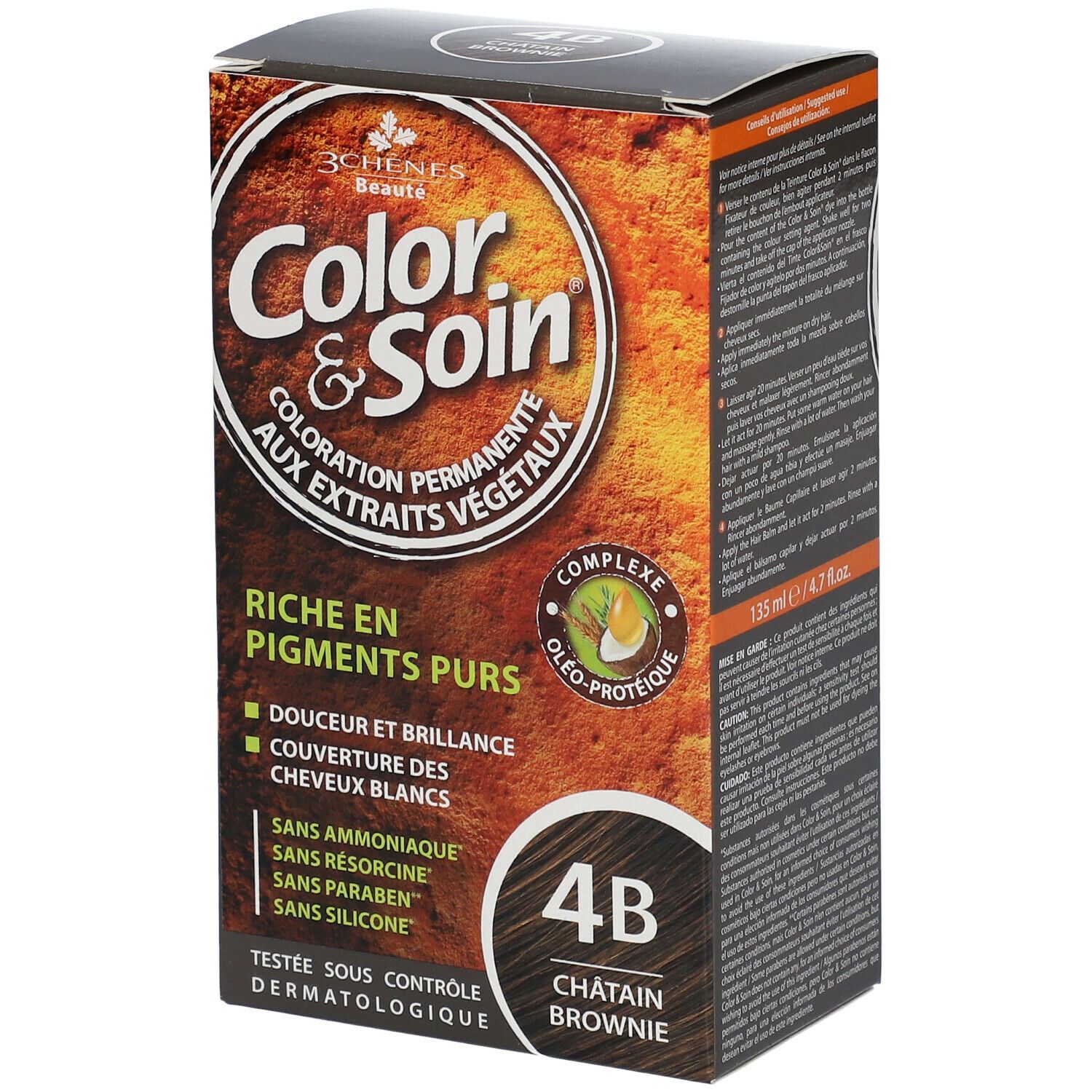 Les 3 Chênes® Farbe & Pflege® 4B Kastanienbraun