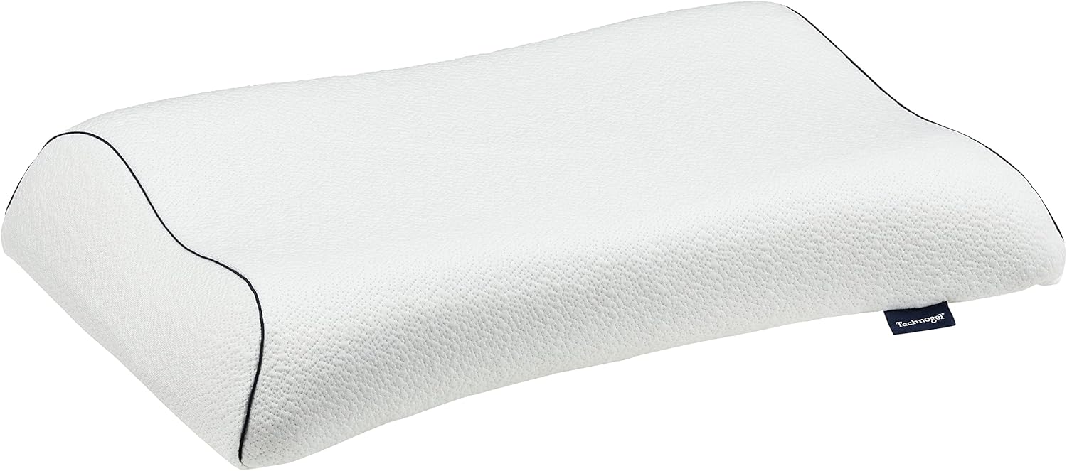 Technogel New Generation Original Anatomic Curve Orthopädisches Nackenstütz-Kopfkissen Antibakteriell,HWS-Gel-Kissen für Rücken-& Seitenschläfer inkl. Kissenbezug 66x40x11cm