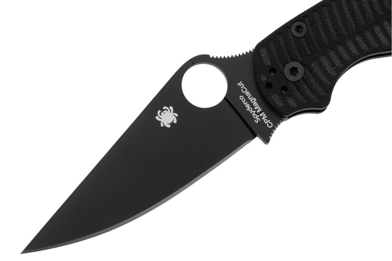 Spyderco Paramilitary 2 Salt, CPM MagnaCut Black DLC, Black G10 C81GMCBKP2 zakmes