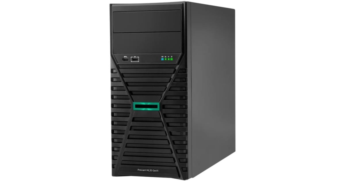 Hewlett Packard EnterpriseProLiant ML30 G11 (P71385-425) serversysteem  (Zwart | Xeon E-2414 | 32 GB | 2x 1 TB HDD)