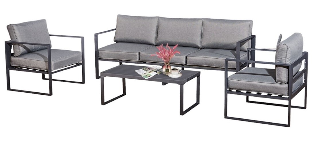 Jet-Line Jet-Line Gartenmöbel Lounge GartenKRETA II hellgrau Aluminium