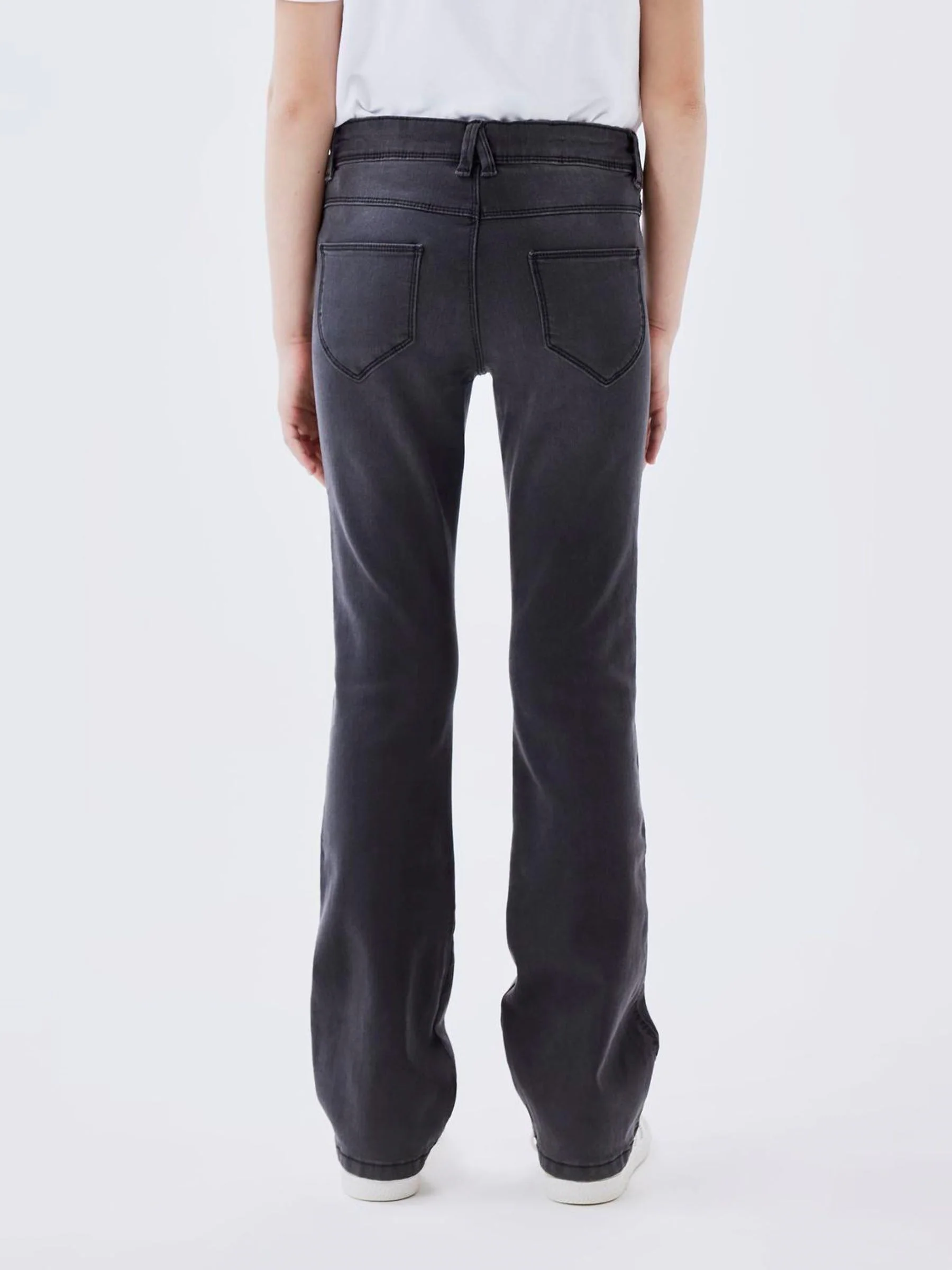 Grijs - Name It flare jeans met verstelbare taille voor meisjes