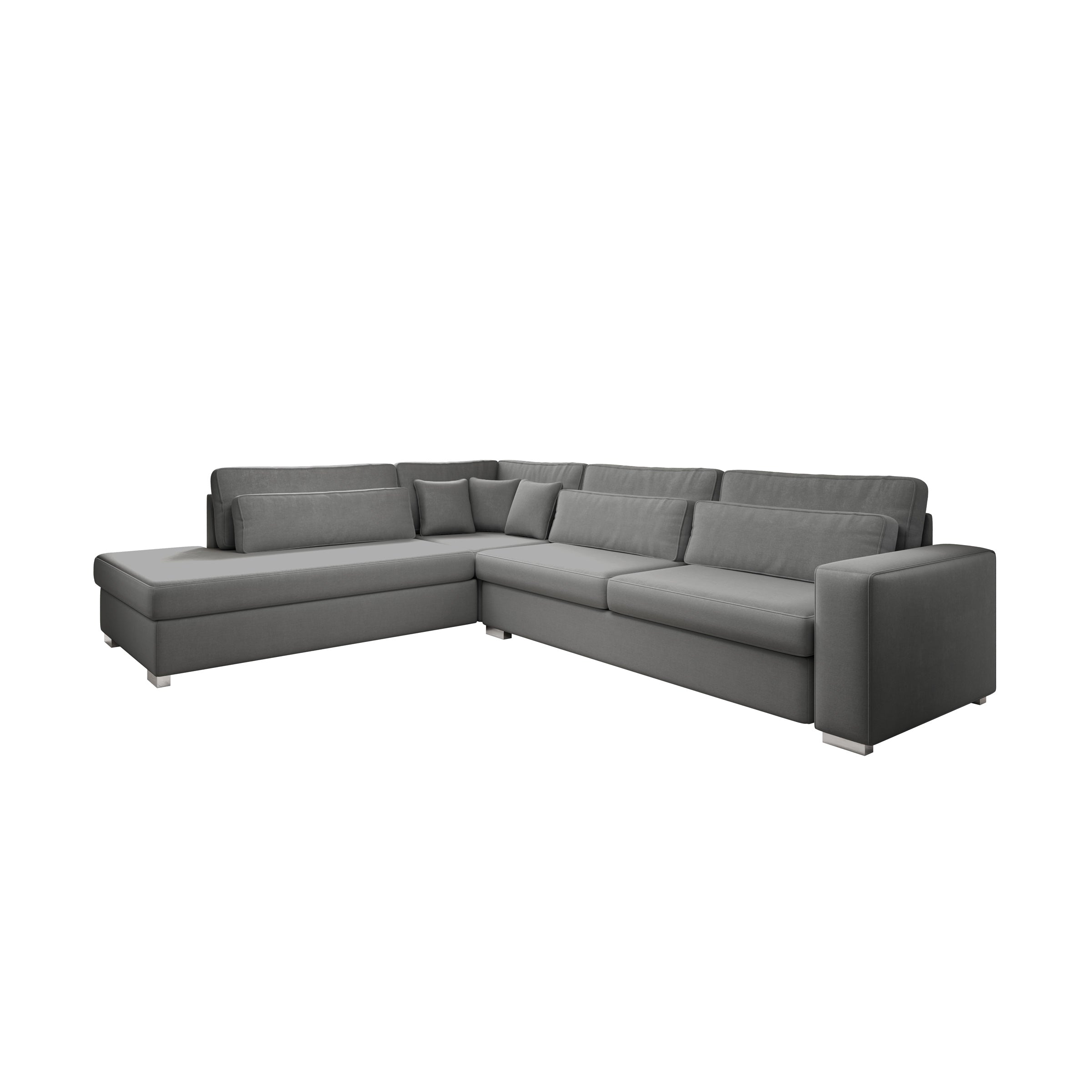 Kristina - Hoekbank 5-zits - Grijs velvet - Links - 320x245x88 cm