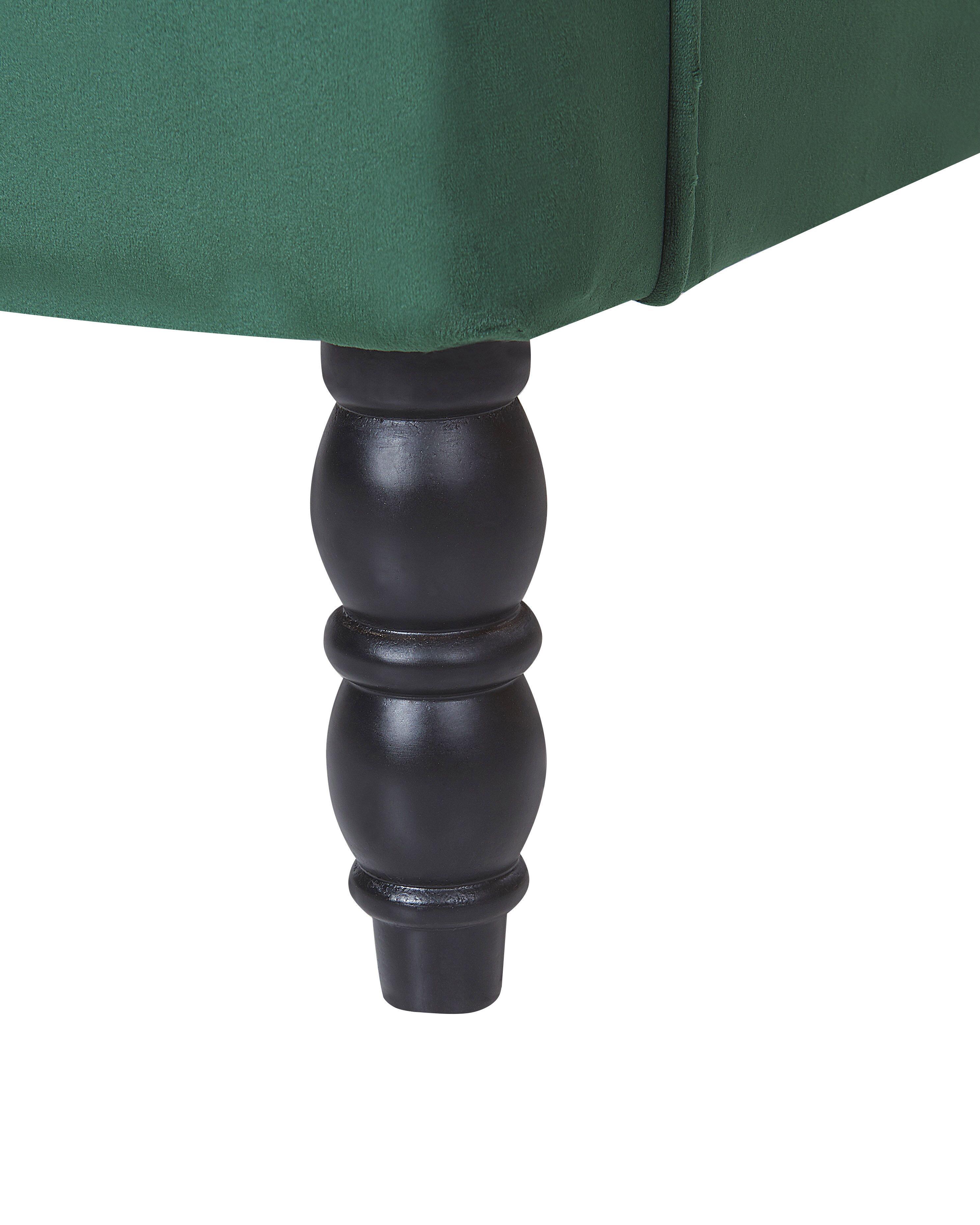 Fauteuil SANDSET met voetenbank Fluweel Donkergroen