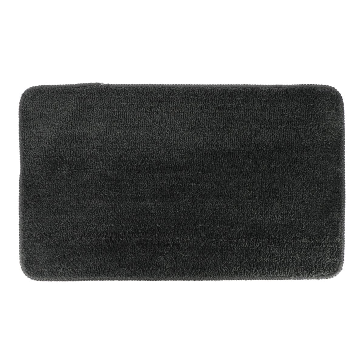 TAPIS MICROFIBRE DOUX DESSOUS LATEX 45X75CM GRIS FONCE