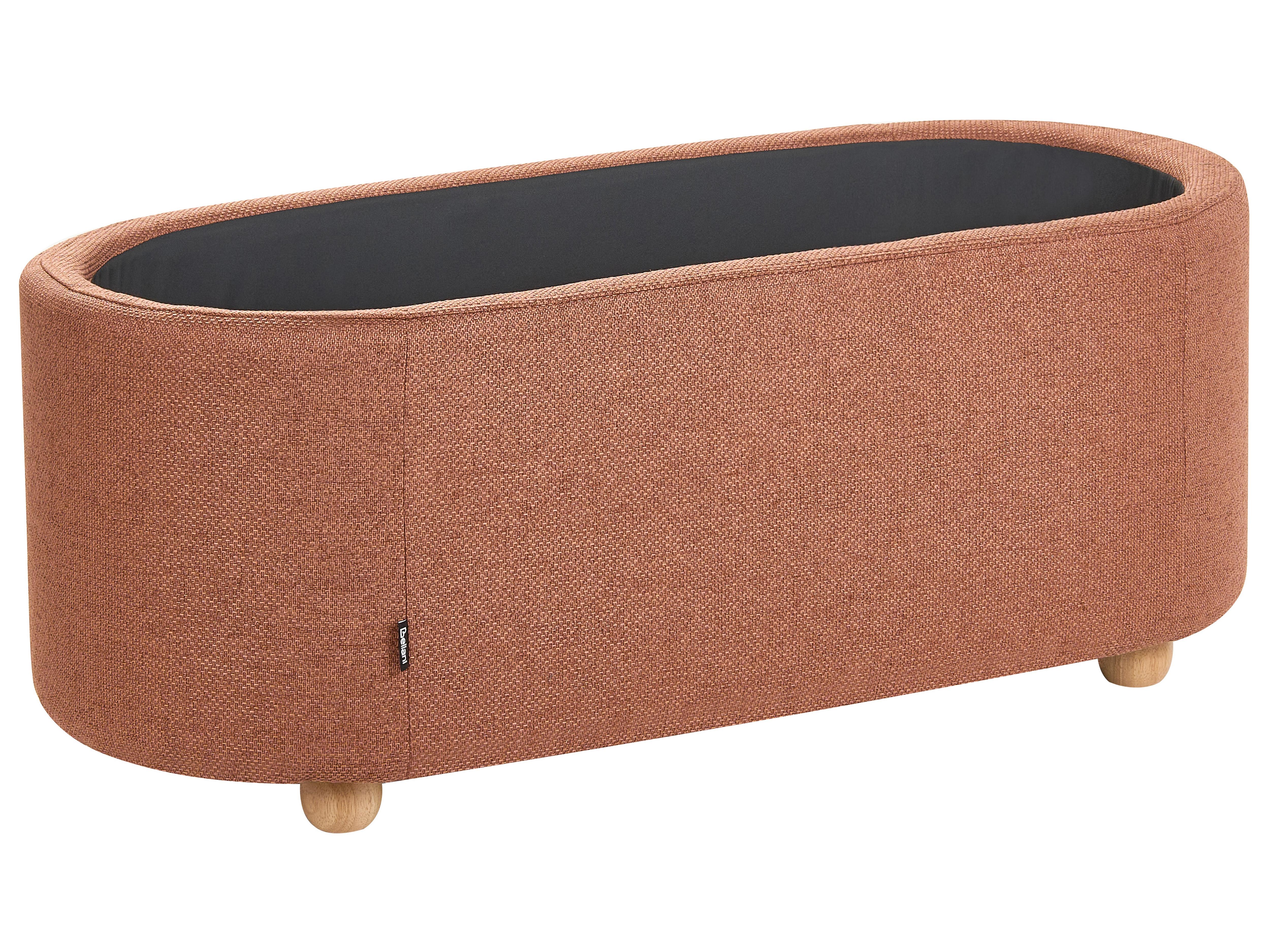 Bankje met opbergruimte HAYWARD Stof 98 cm 44 cm Goudbruin