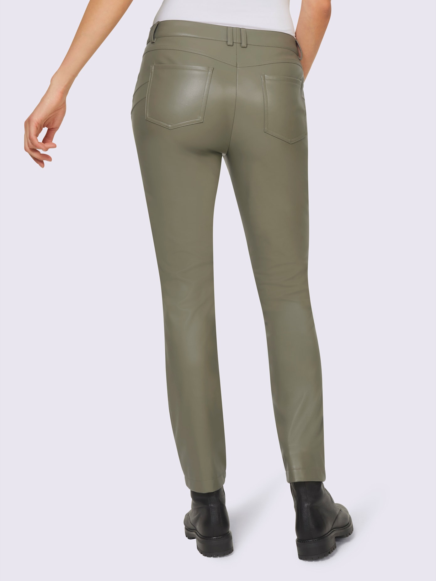 Pantalon push-up imitation cuir souple