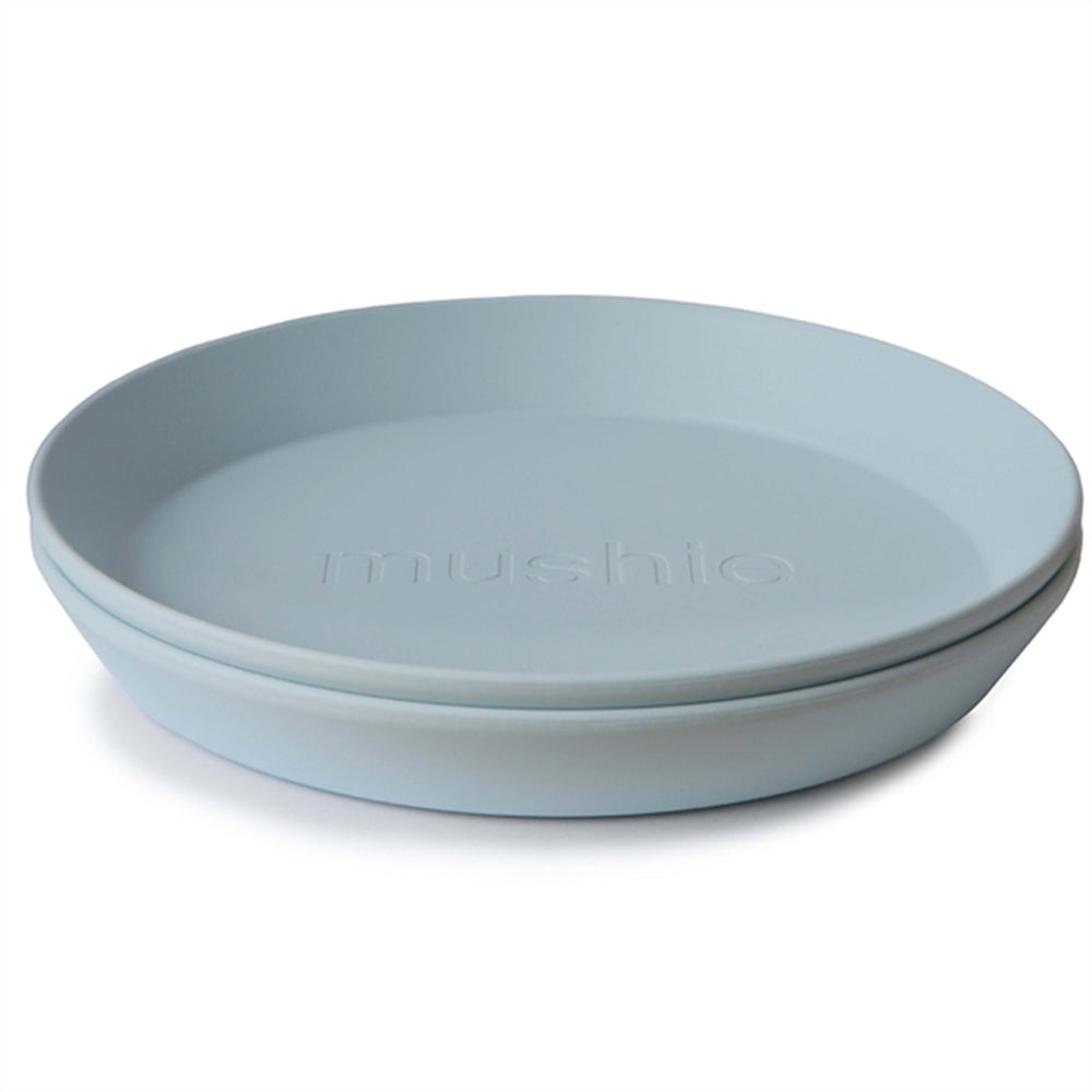 Tallerken Rund Powder Blue - Mushie → Luksusbaby.dk