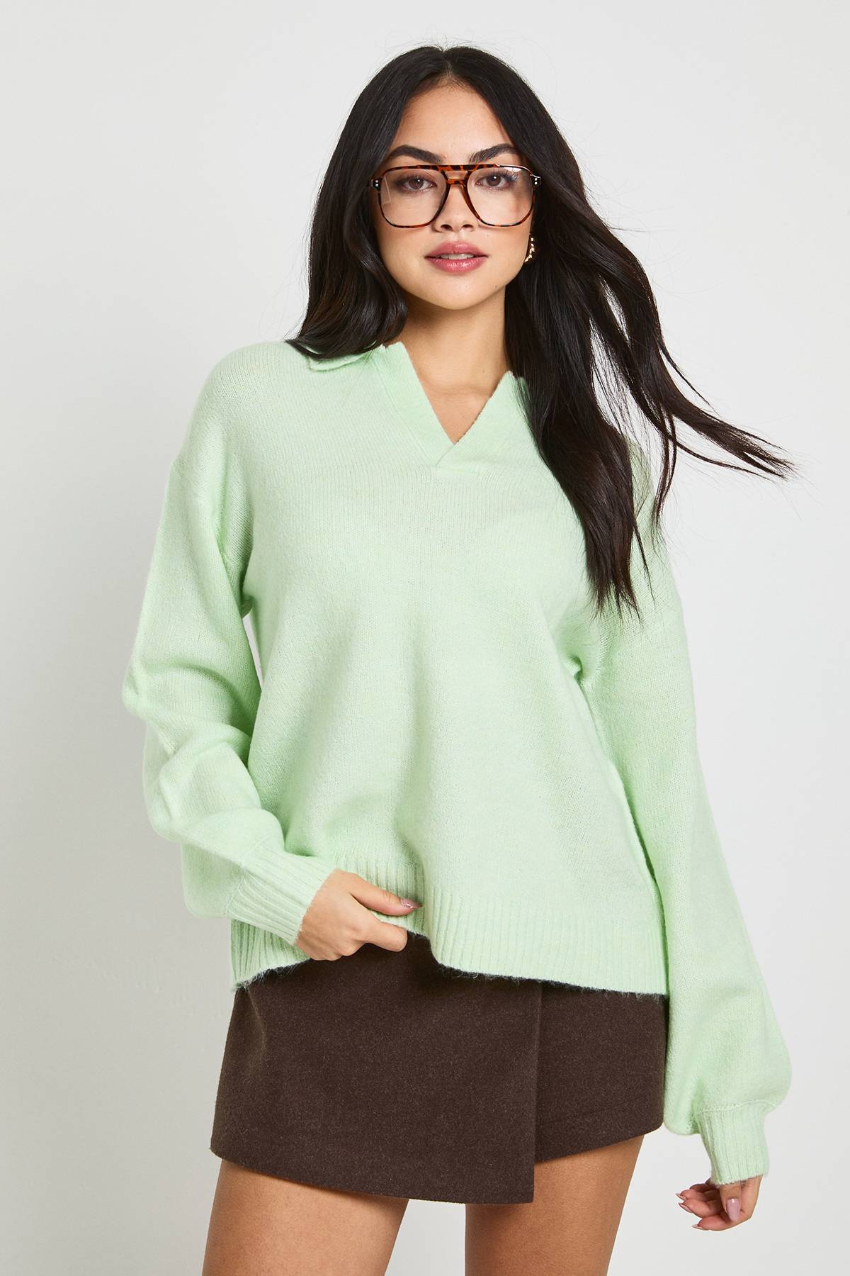boohoo Synthétiquell Tricoté Ultra Doux à Col V