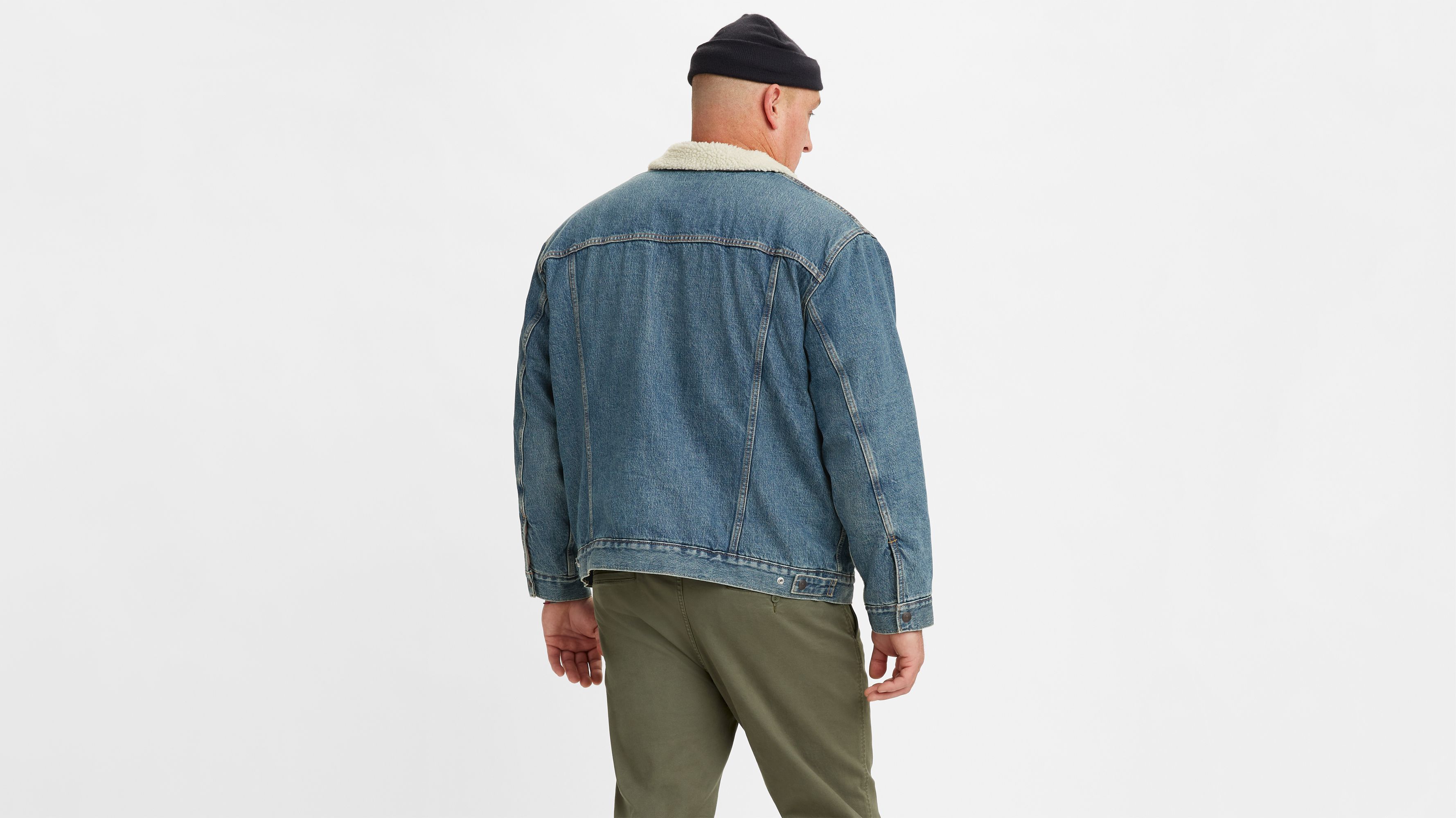 Veste Veste Trucker Sherpa (Grandes tailles) - Fable - Bleu