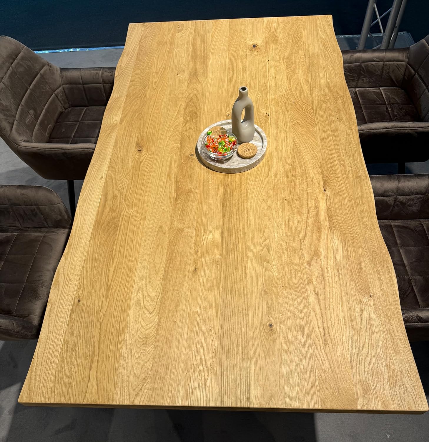 Krok Wood Esstisch Dublin aus Massivholz mit Metallbeine (Eiche, 180 x 100 x 75 cm)