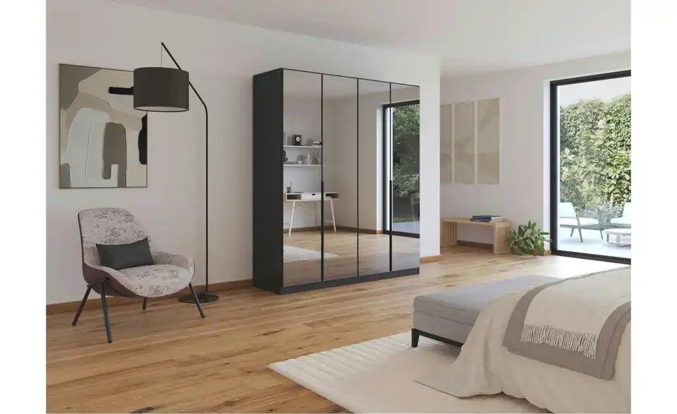 Drehtürenschrank Skyla Grau 181 cm