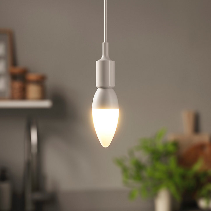 Lot 3 ampoules LED flamme E14 470lm 4.2W = 40W Ø3.5cm Diall blanc chaud