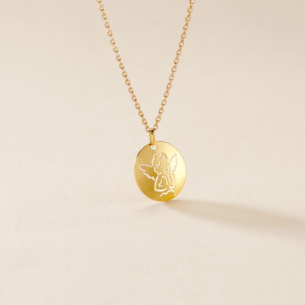 Pendentif Ange Rond Or Jaune