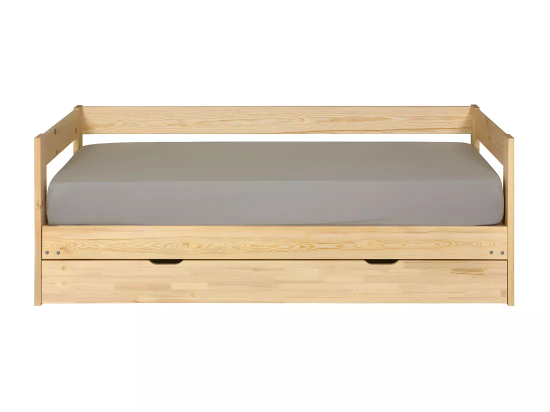 lit banquette gigogne avec tiroir 80x200 cm bois massif bois RAVI