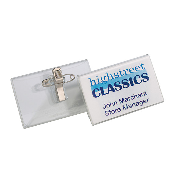 Badges combi clip Durable, par 50, 40 x 75 mm