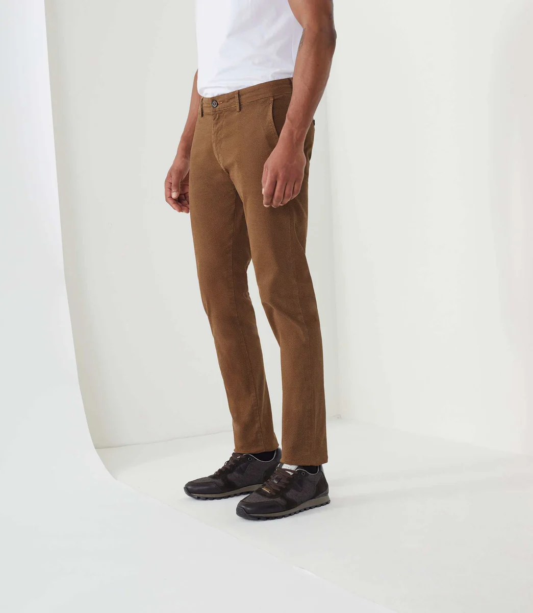 Pantalon slim casual camel 