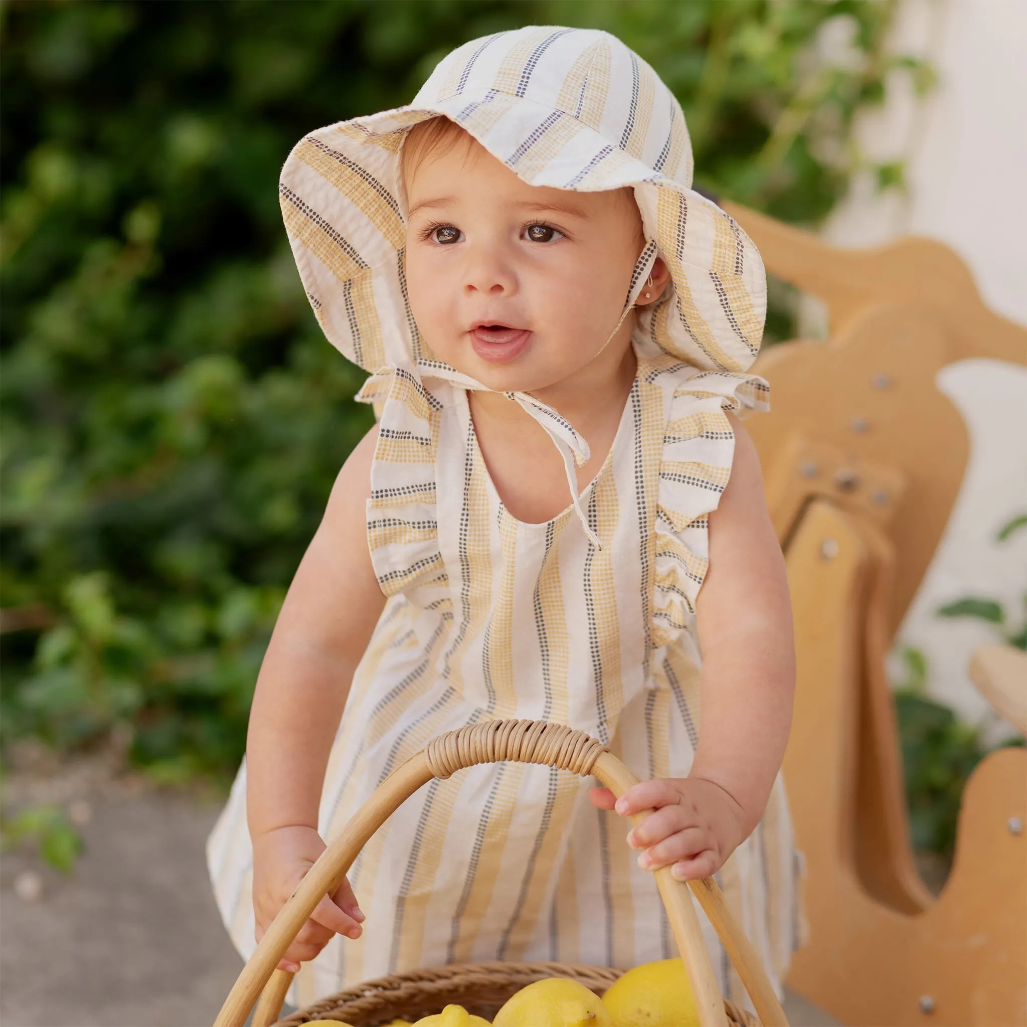 Firsts par Petit Lem Chapeau Rayé Citron 0-24mois