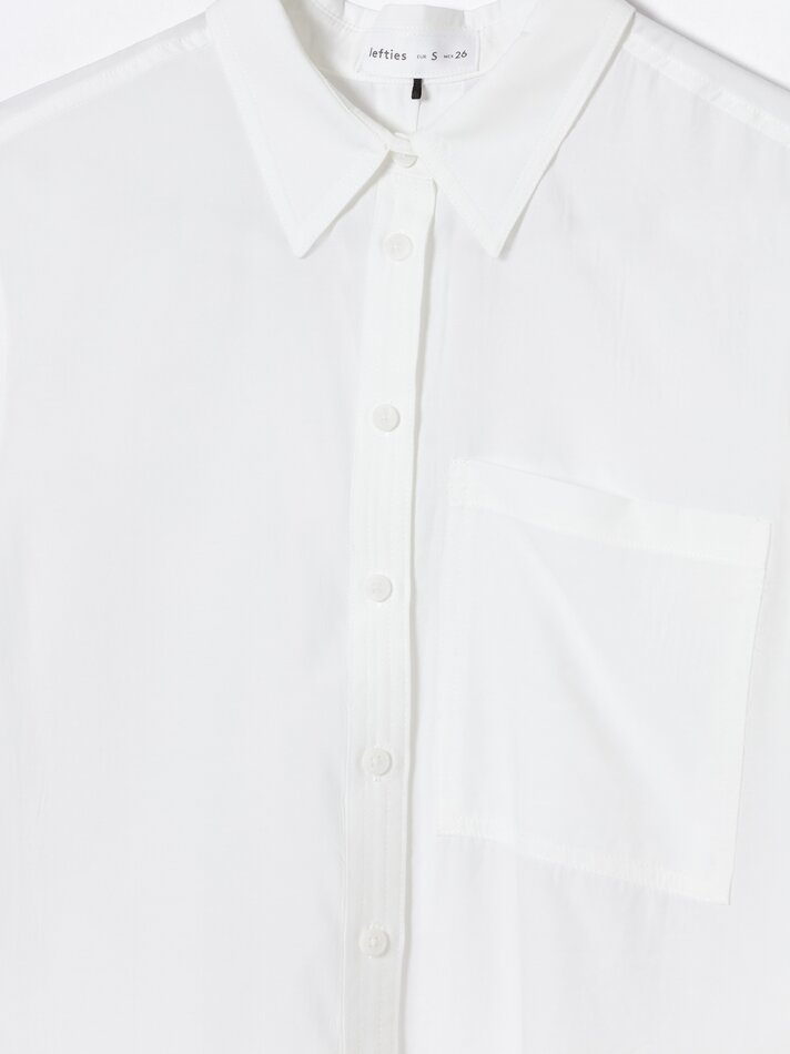 Camisa fluida de manga curta - Branca