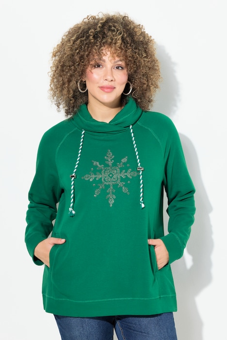 Sweatshirt, Eisstern, Stehkragen, Taschen, Langarm