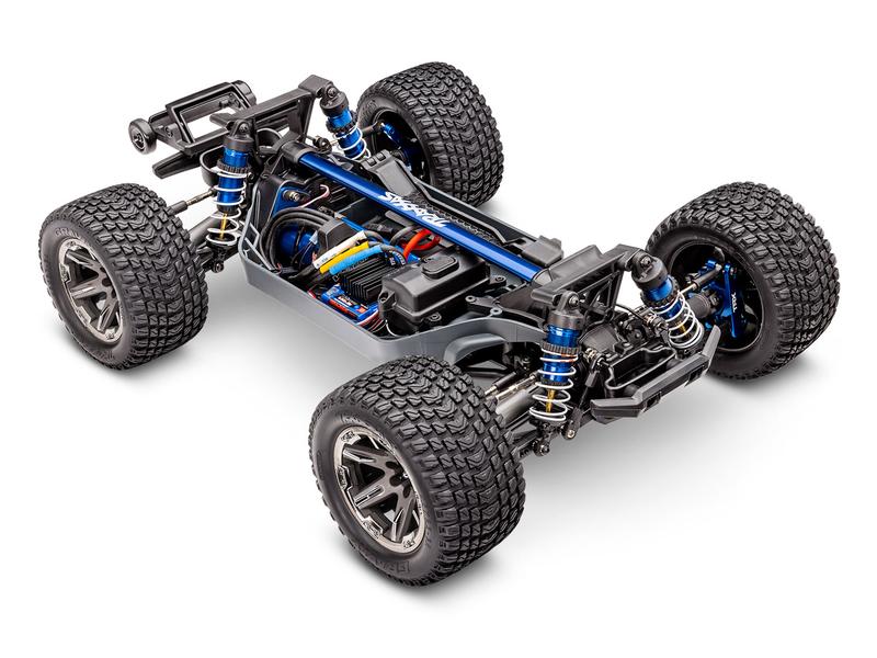 Traxxas Stadium Truck Rustler 4x4 Ultimate Blau, ARTR, 1:10 4WD Stadium Truck mit Velineon VXL-3S Brushless Antrieb