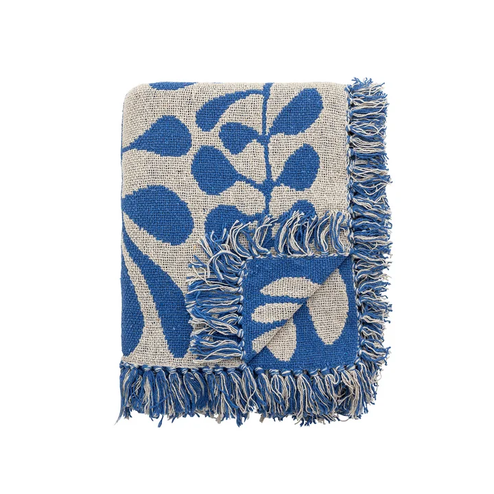 Bloomingville - Nevine Decke, 130 x 160 cm, blau