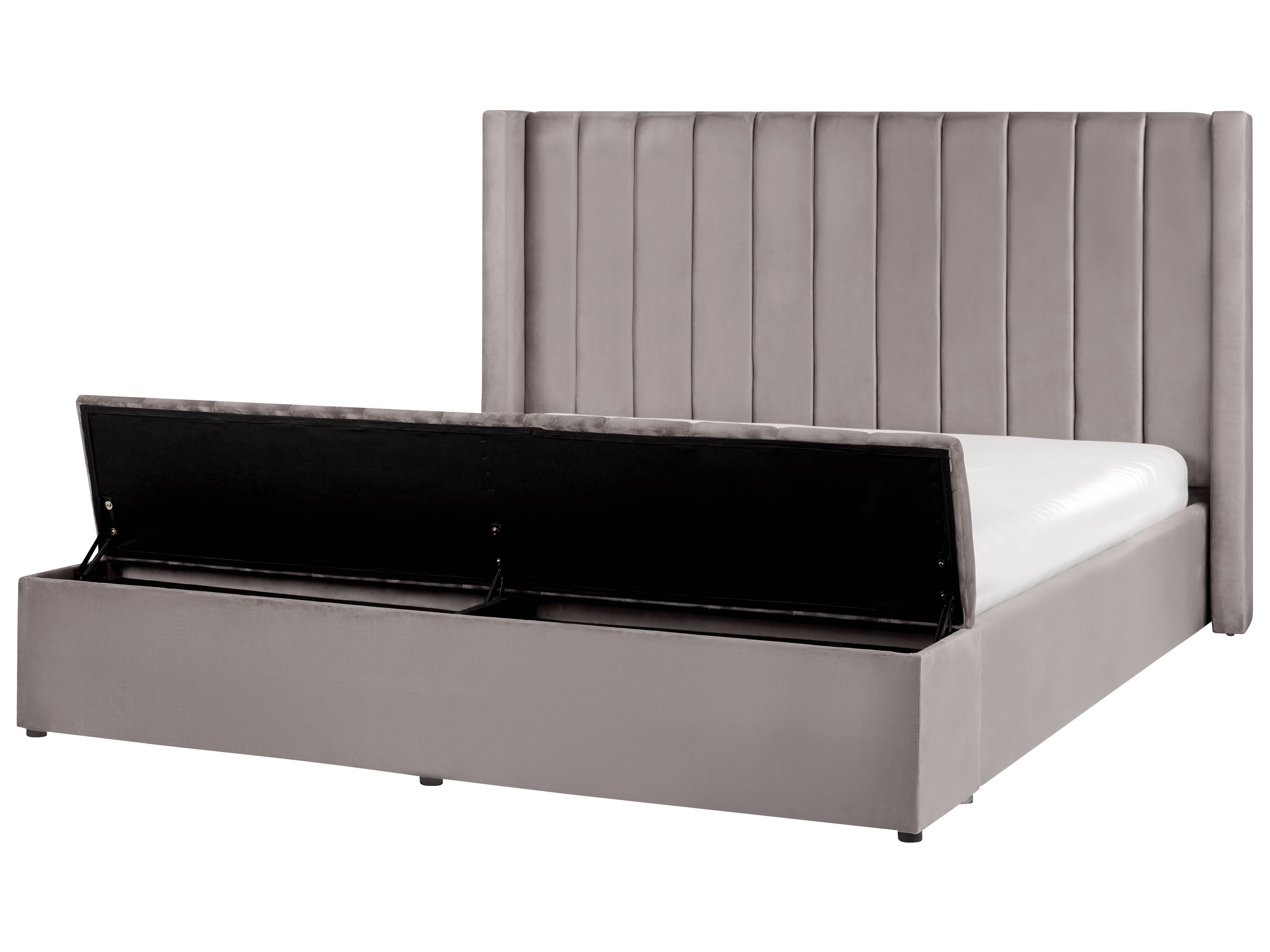Bed met opbergbankje Fluweel NOYERS 180 x 200 cm Grijs