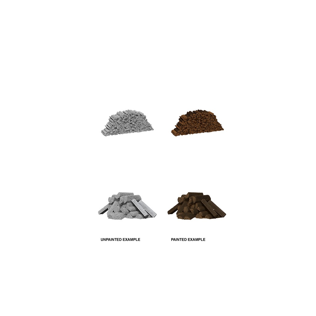 Wizkids Deep Cuts Unpainted Miniatures: Piles of Wood