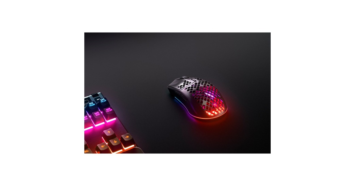 SteelSeriesAerox 3 Wireless - Onyx gaming muis  (Zwart, 18.000 dpi, RGB leds)