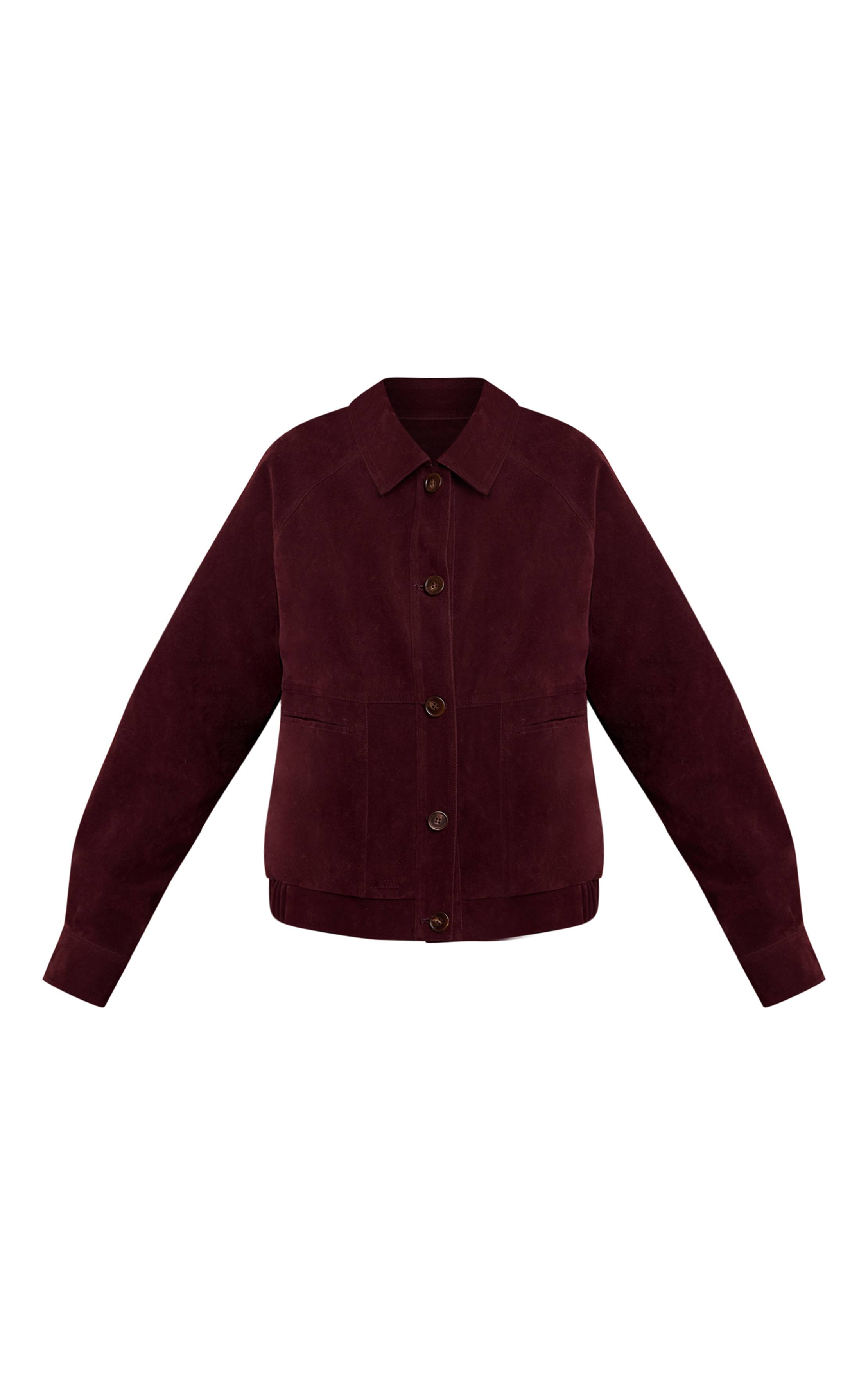 Rouge Bordeaux Veste Oversize En Synthétique