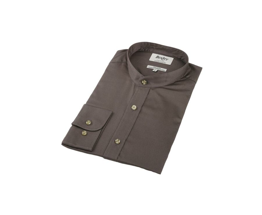 Chemise coton kaki foncé unie - ACHILDE