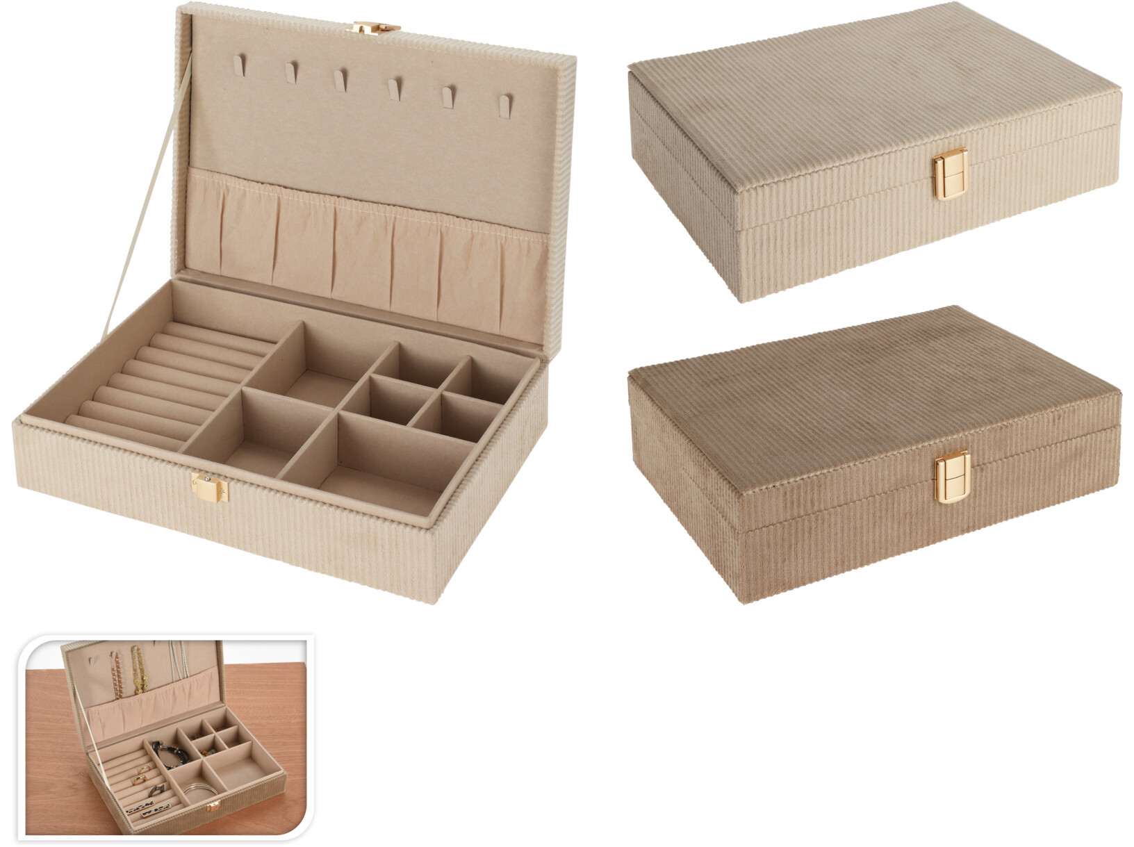 PORTA JÓIAS 28X19X7CM CORES SORTIDAS