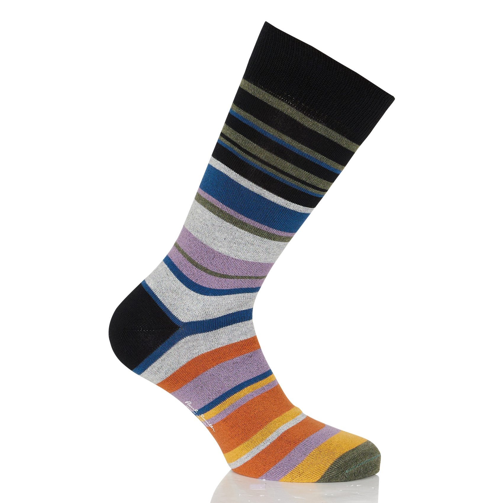 Chaussettes rayées en coton mélangé | Noir