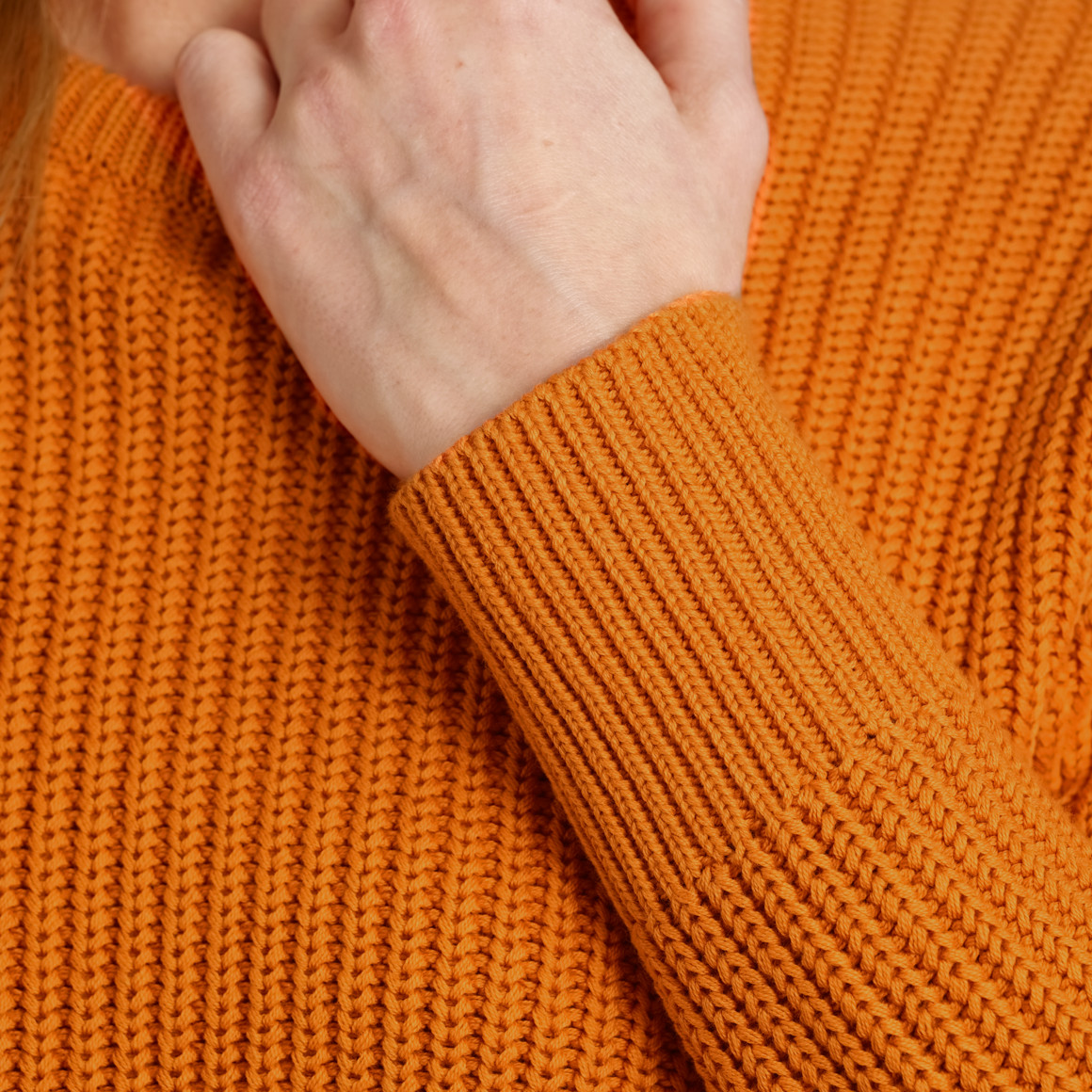 Jonas Nielsen Damen Strickpullover aus Bio-Baumwolle orange