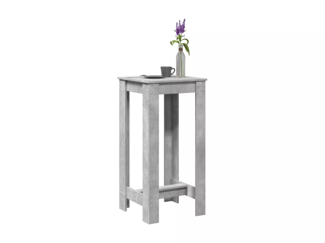Table de bar gris béton 51x50x103,5 cm bois d'ingénierie