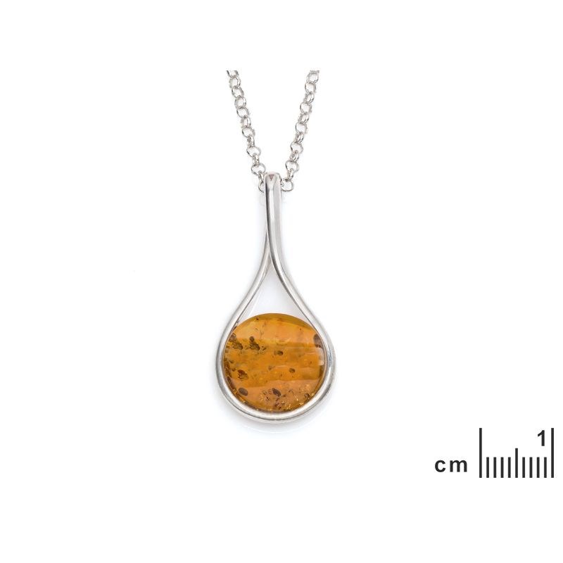 Collier argent 925 Ambre veritable de la mer Baltique