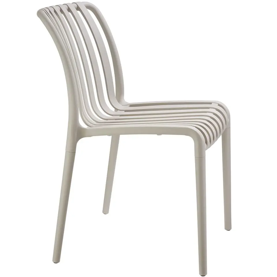 tectake Tuinstoelen Alcudia, weerbestendig, stapelbaar, Taupe