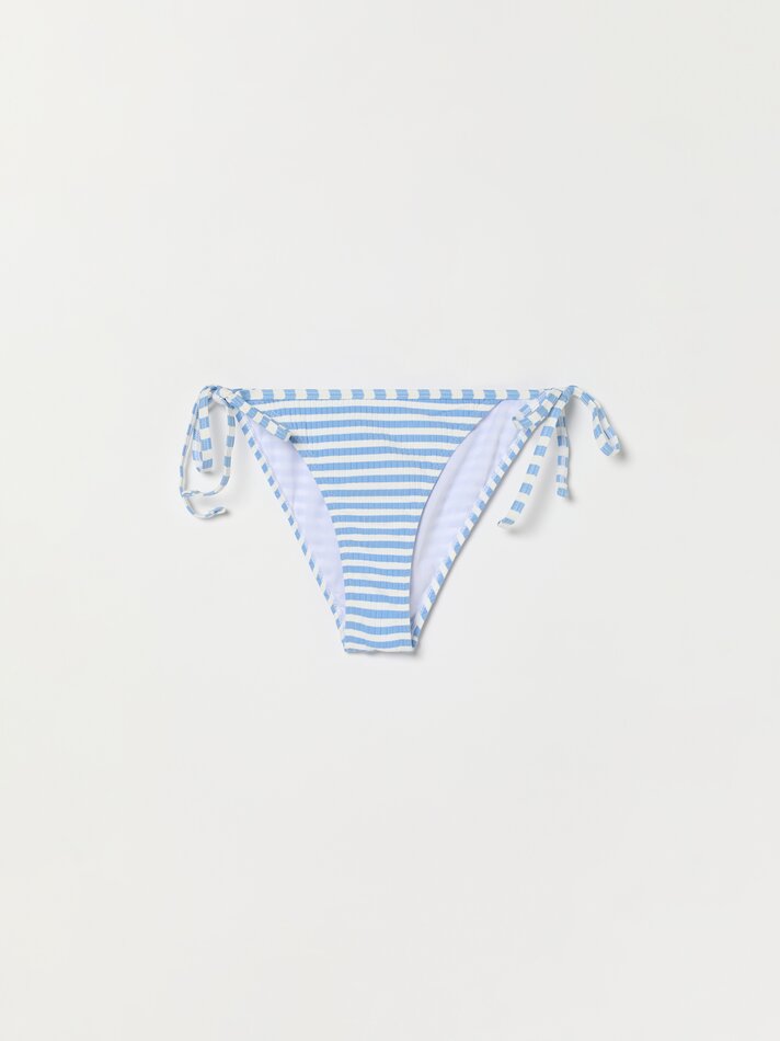 Calcinha listrada - Branco-sujo/azul