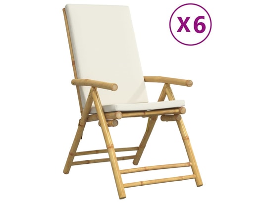 VIDAXL - Chaise pliante Chaises de bistro pliantes lot de 6 et coussins blanc crème