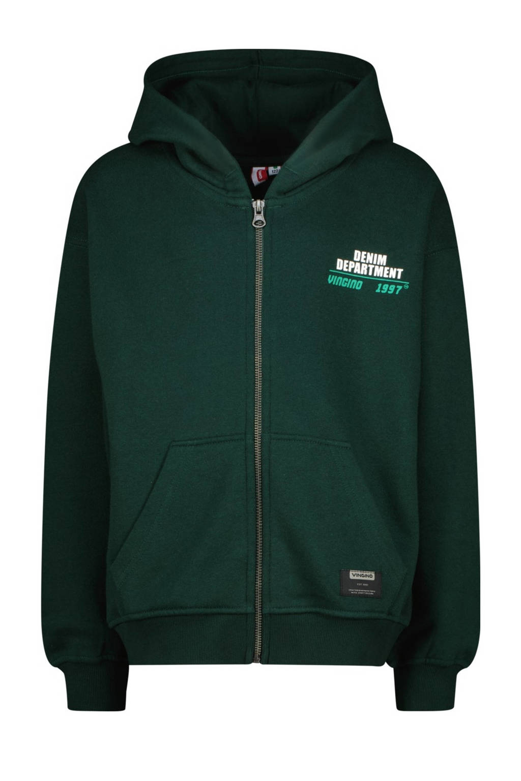 Vingino sweatvest Opac met backprint donkergroen