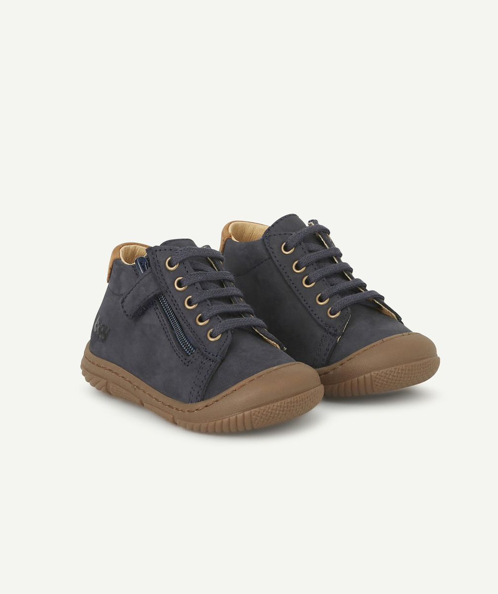 BOPYBOTTINES PREMIER PAS BÉBÉ BLEU MARINE EN CUIR